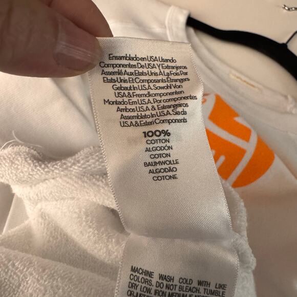 MOTHER Sweatshirt Large Biggie Message Crew Neck Oversized Bright White Pullover - Picture 11 of 13